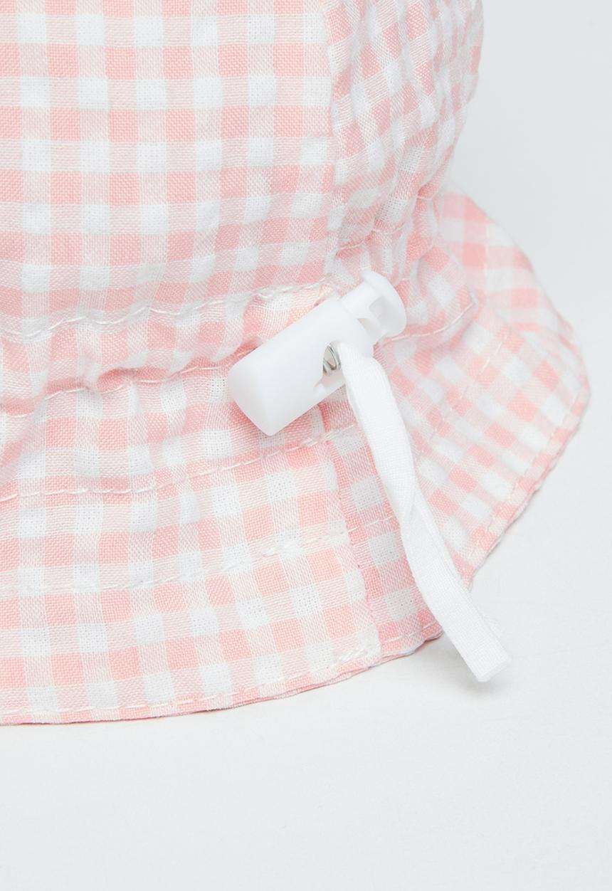 Pop Candy - Baby girls check sun hat - pink
