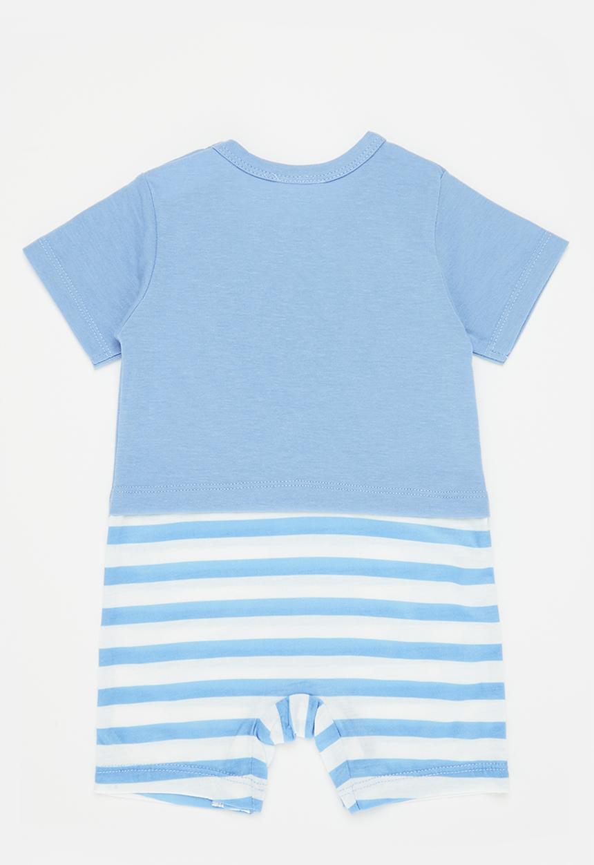 Pop Candy - Boys printed romper - blue