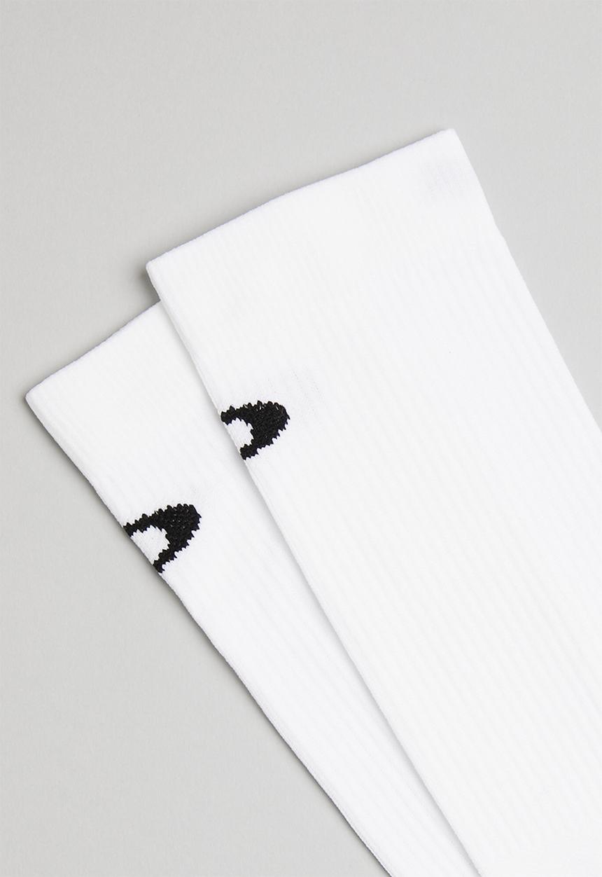 Oakley - Ribbed ellipse long socks - white