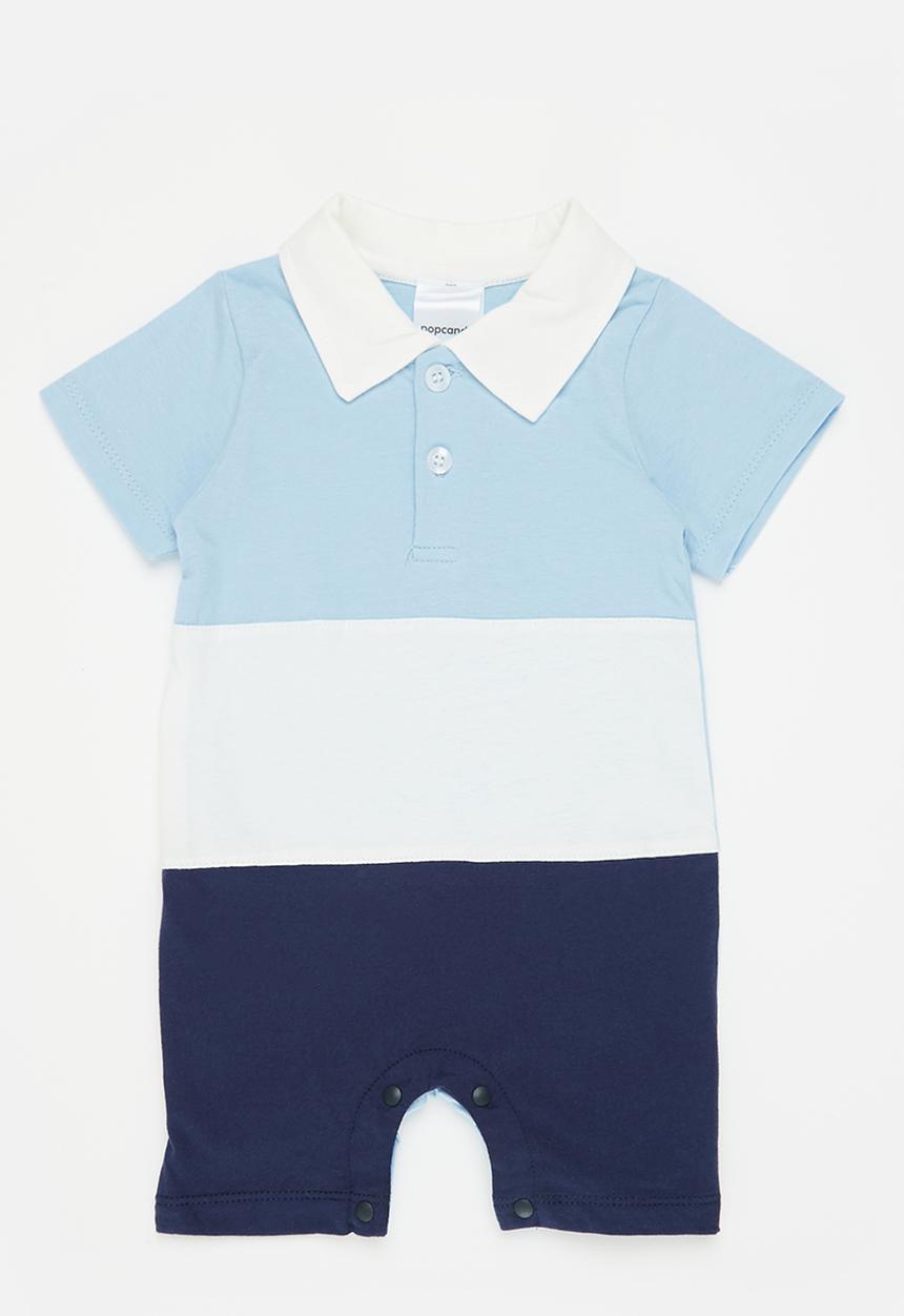 Pop Candy - Golfer romper - blue