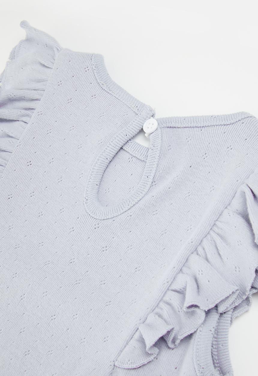 Pop Candy - Baby girls flutter sleeve romper - lilac