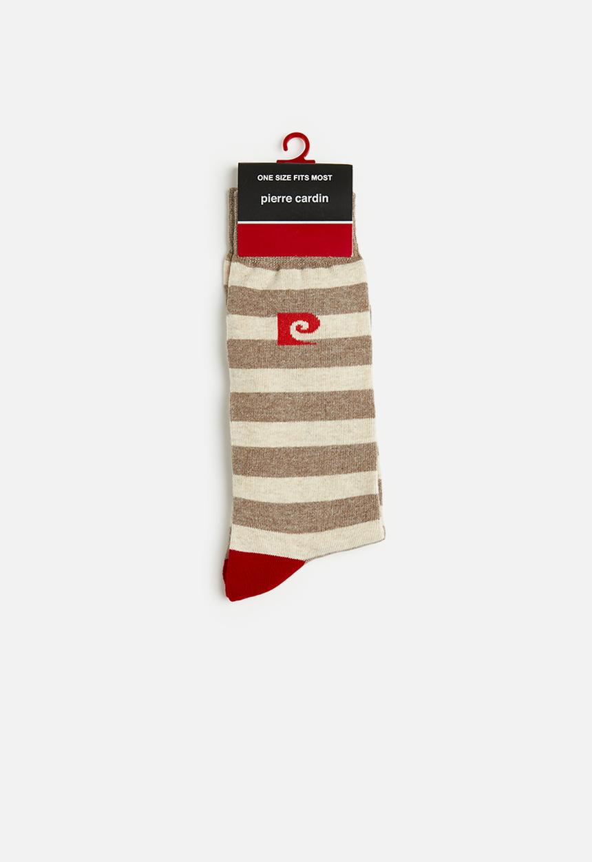 Pierre Cardin - Stripe toe cap socks - taupe
