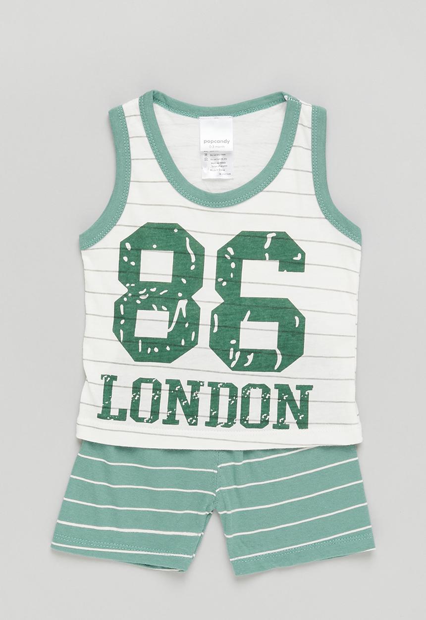 Pop Candy - Boys tank top & shorts set - green