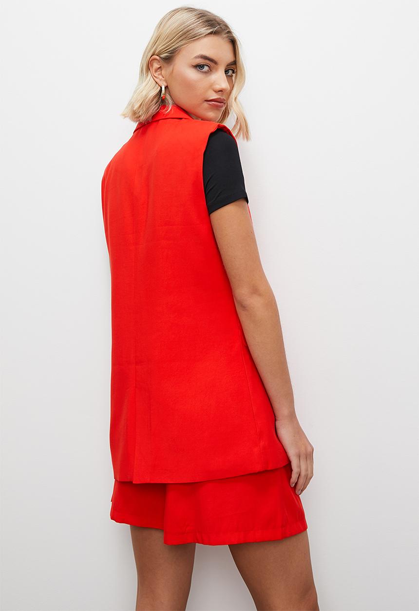 Superbalist - Sleeveless blazer -  red