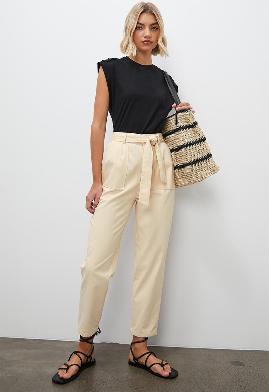 Superbalist - Belted tapered trouser - neutral