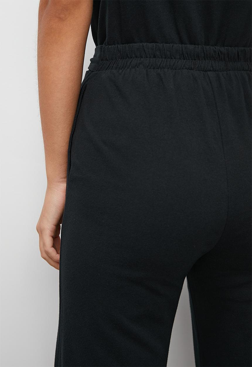 Superbalist - Knit wide leg trouser with tie belt - black
