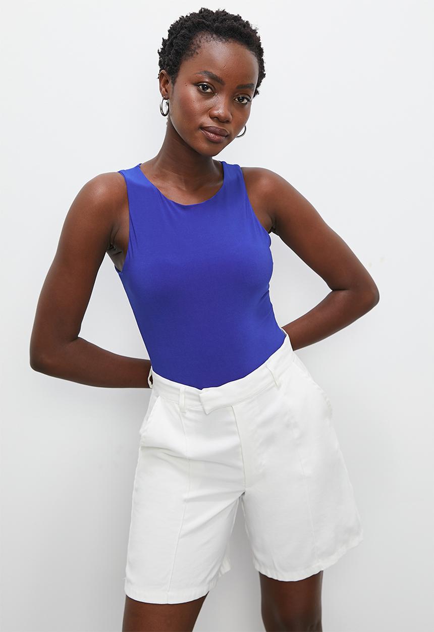 Superbalist - Single crew neck cutaway bodysuit - royal blue