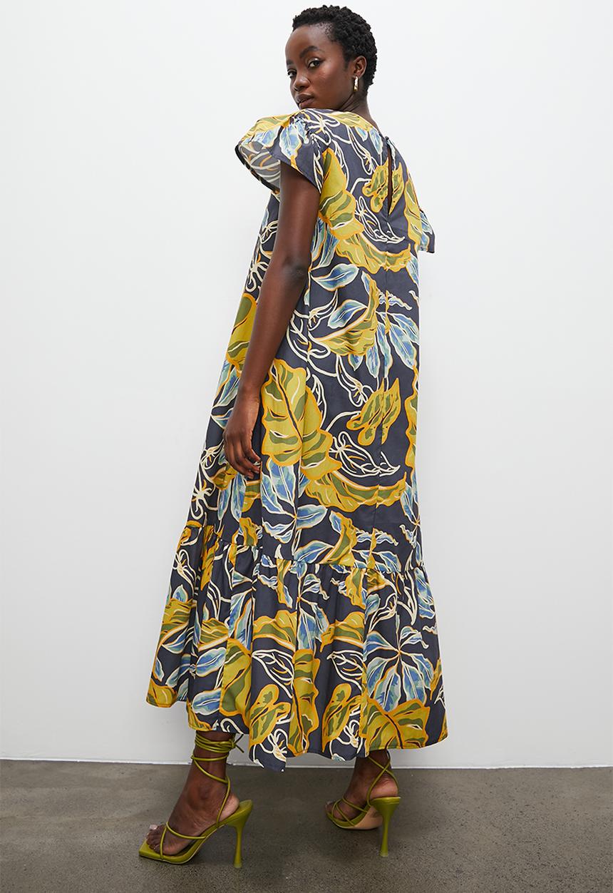 Superbalist - Printed a-line dress - blue palm