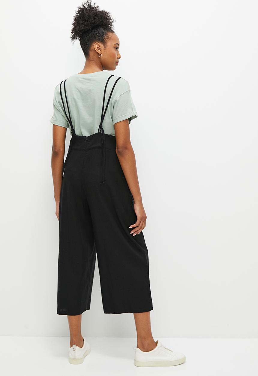 edit - Linen loose fit jumpsuit - black