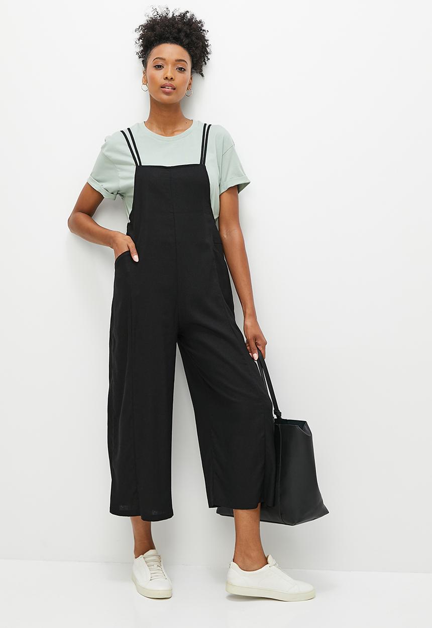 edit - Linen loose fit jumpsuit - black