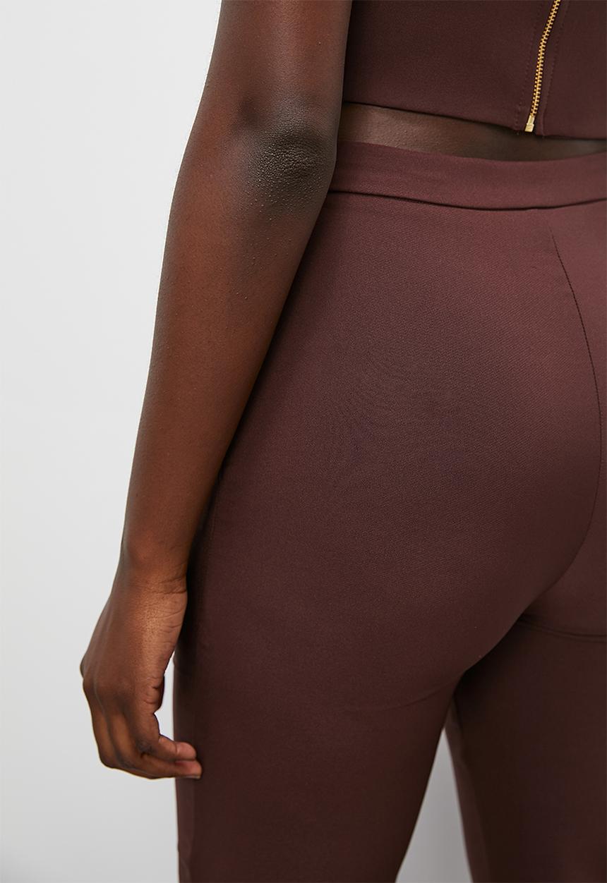 VELVET - Co-ord formal statement kick flare trouser - deep mahogany