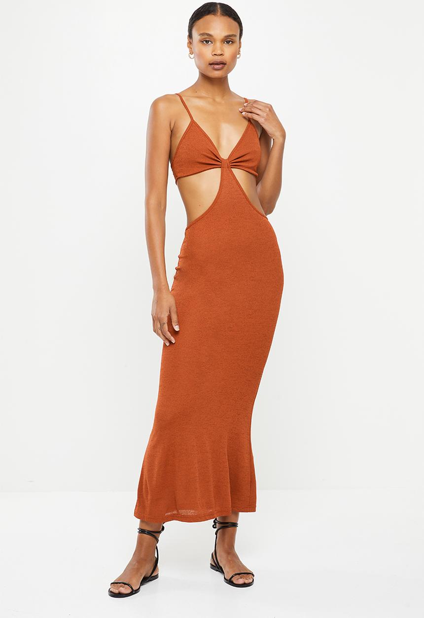 dailyfriday - Knot detail maxi dress - rust