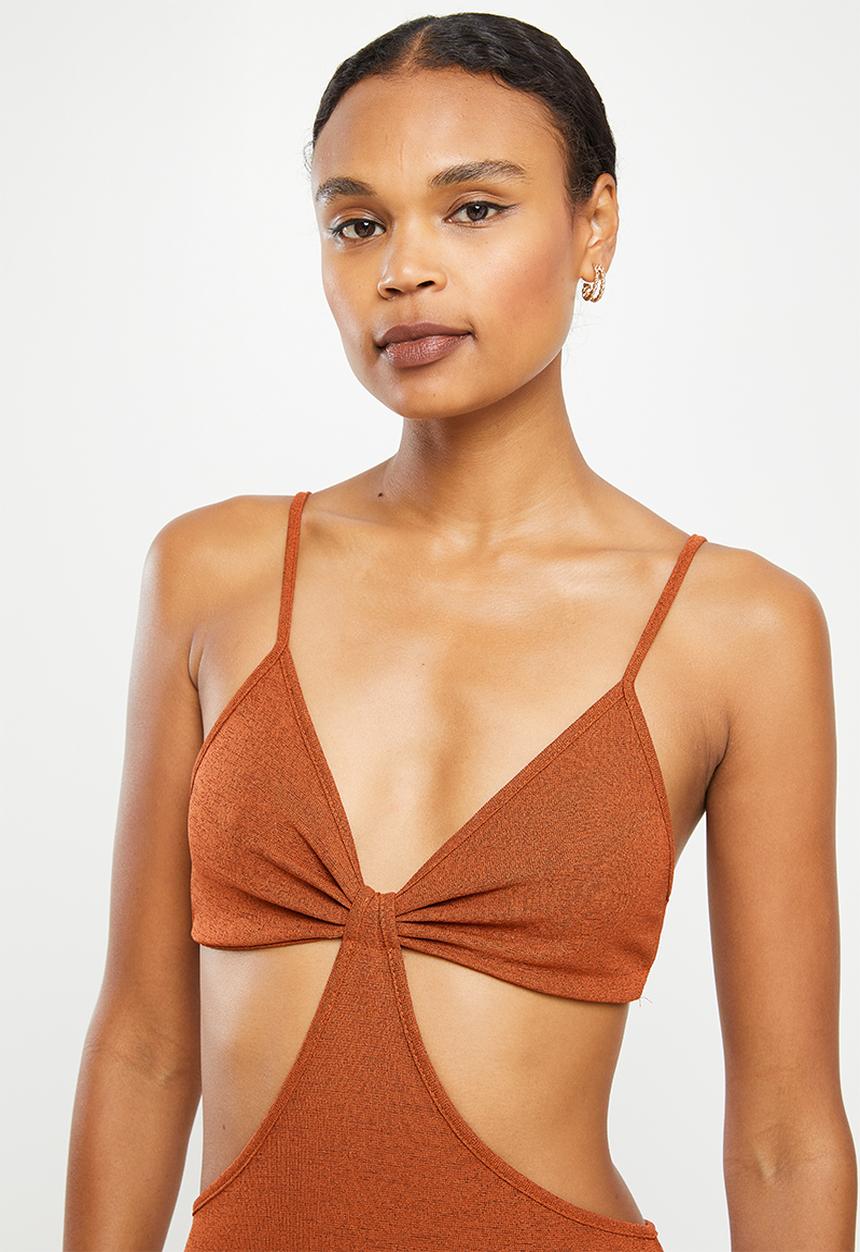 dailyfriday - Knot detail maxi dress - rust