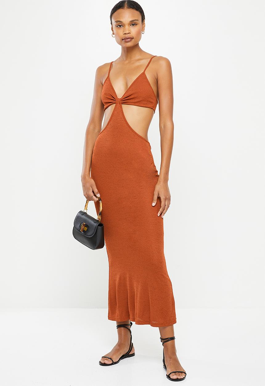 dailyfriday - Knot detail maxi dress - rust