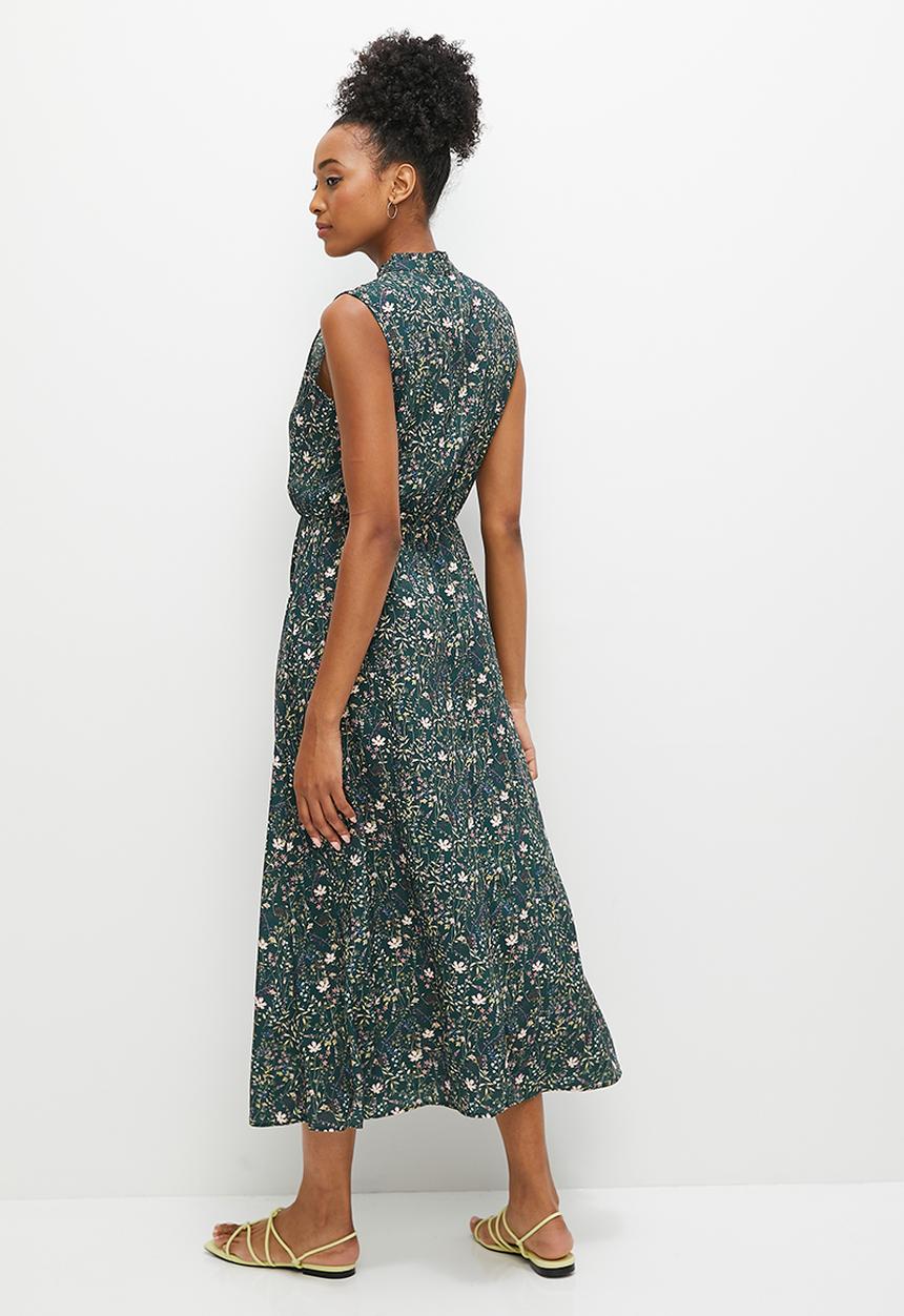 edit - Hanky hem fit & flare midaxi - teals meadow floral