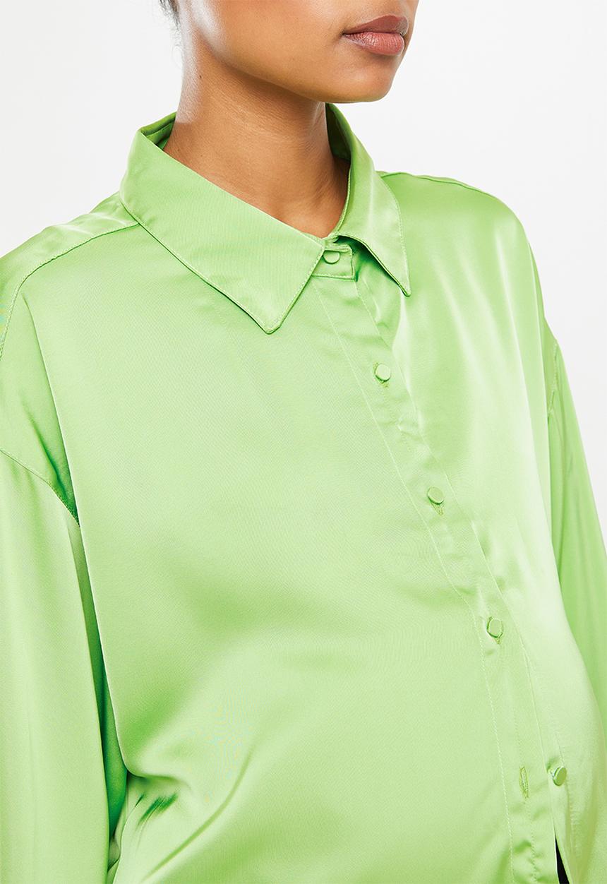 Cotton On - Maternity satin dad shirt - super green