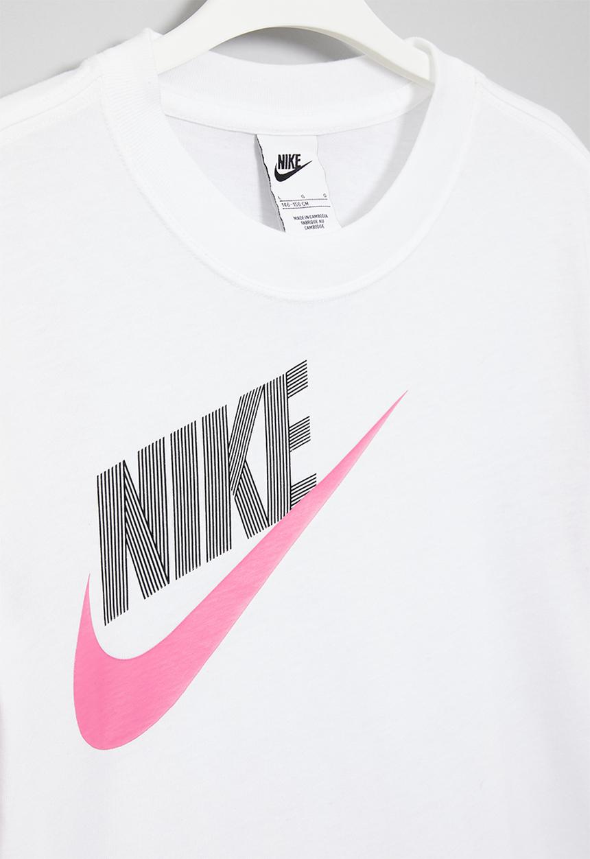 Nike - G nsw tee essntl boxy tee dnc - white & pink