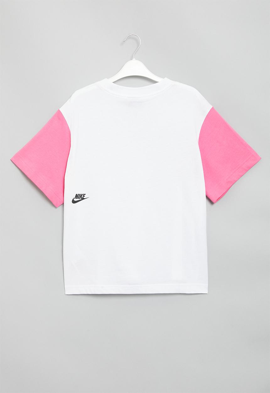 Nike - G nsw tee essntl boxy tee dnc - white & pink