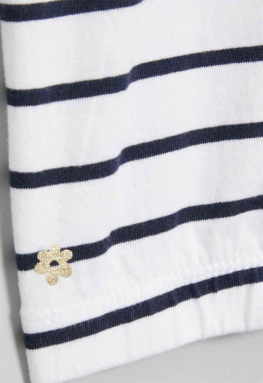 Cotton On - Corey crop tee - white/navy blazer stripe