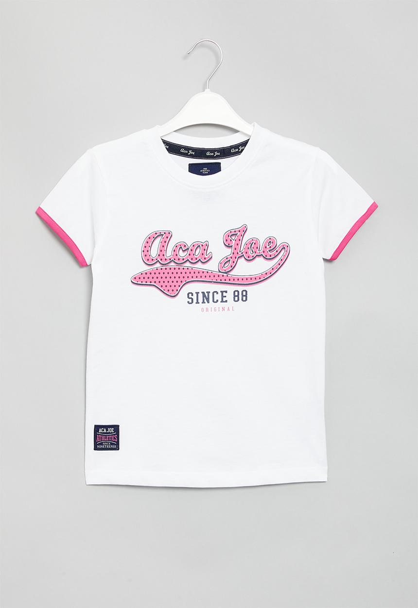 Aca Joe - Girls aca joe hd printed tee - white