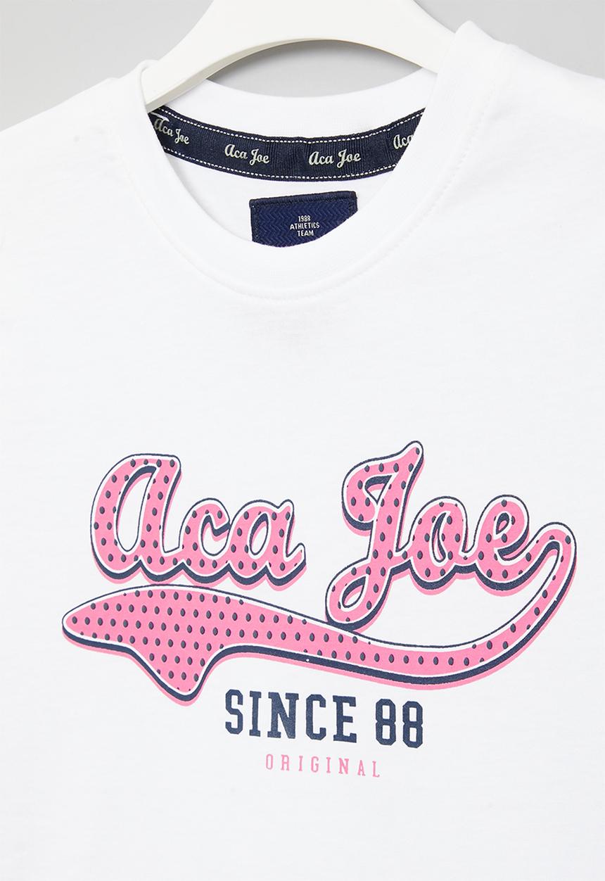 Aca Joe - Girls aca joe hd printed tee - white