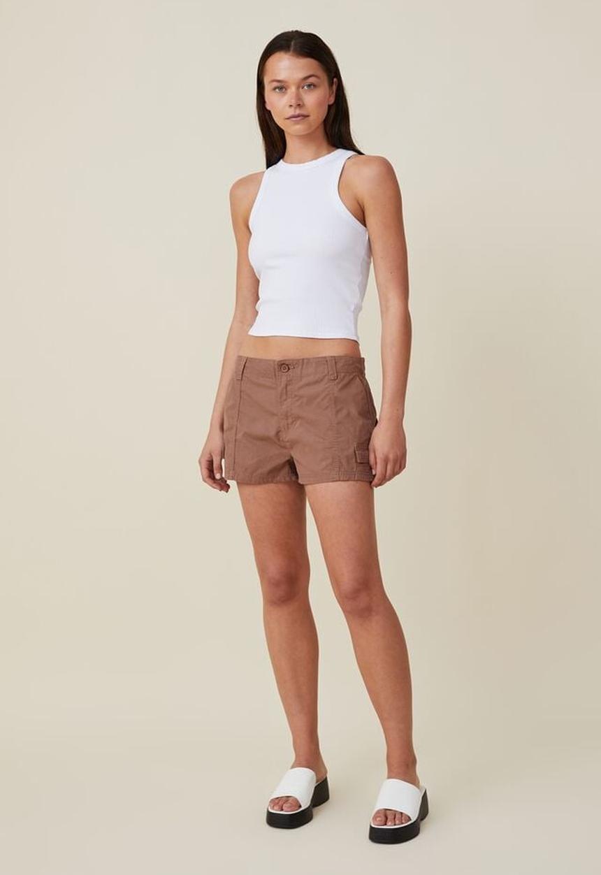 Cotton On - Billie cargo short - russet brown