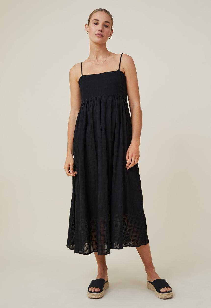 Cotton On - Tiane strappy midi dress - black