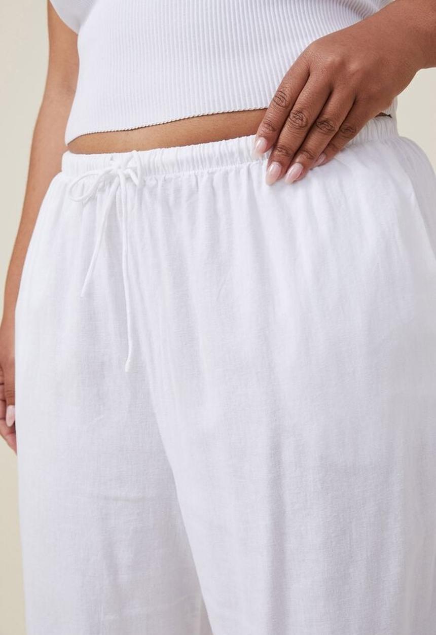Cotton On - Curve haven wide leg pant - white