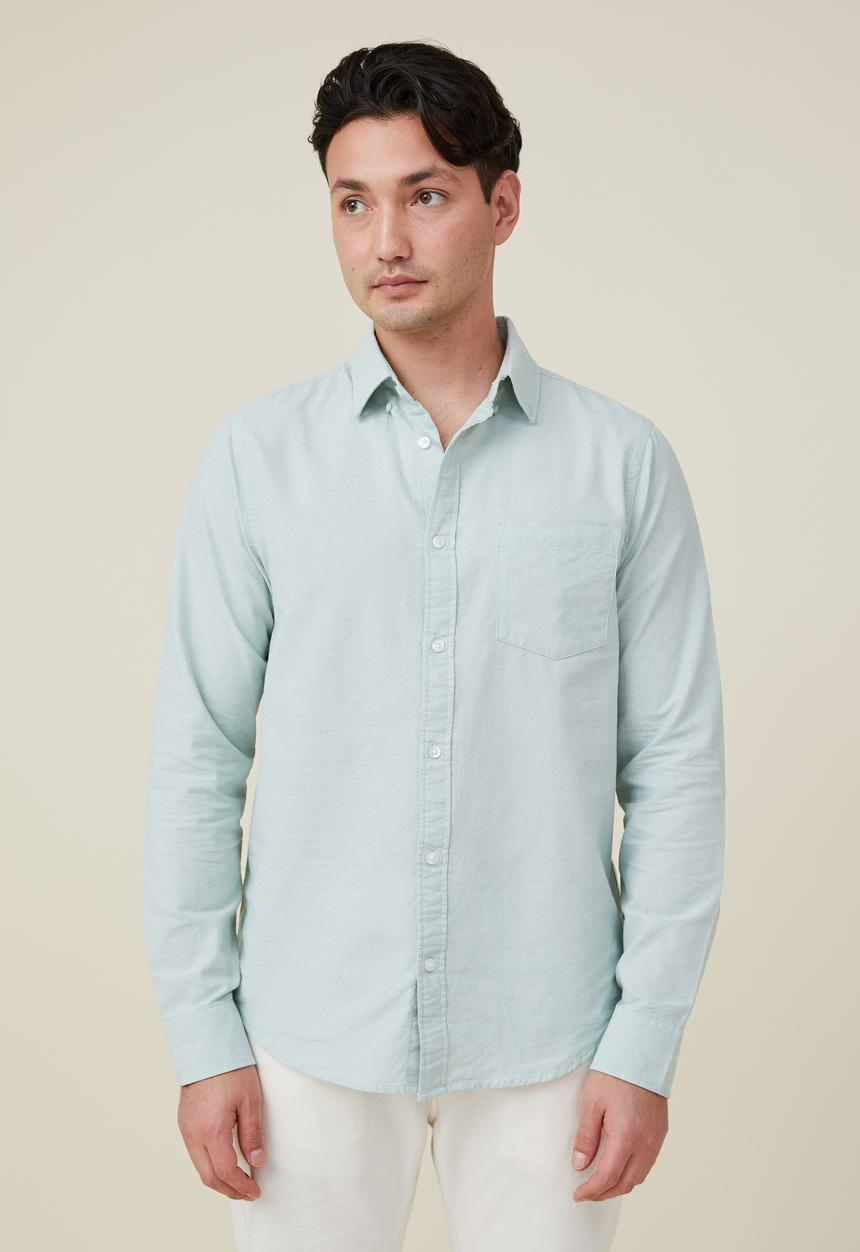Cotton On - Mayfair long sleeve shirt - summer green