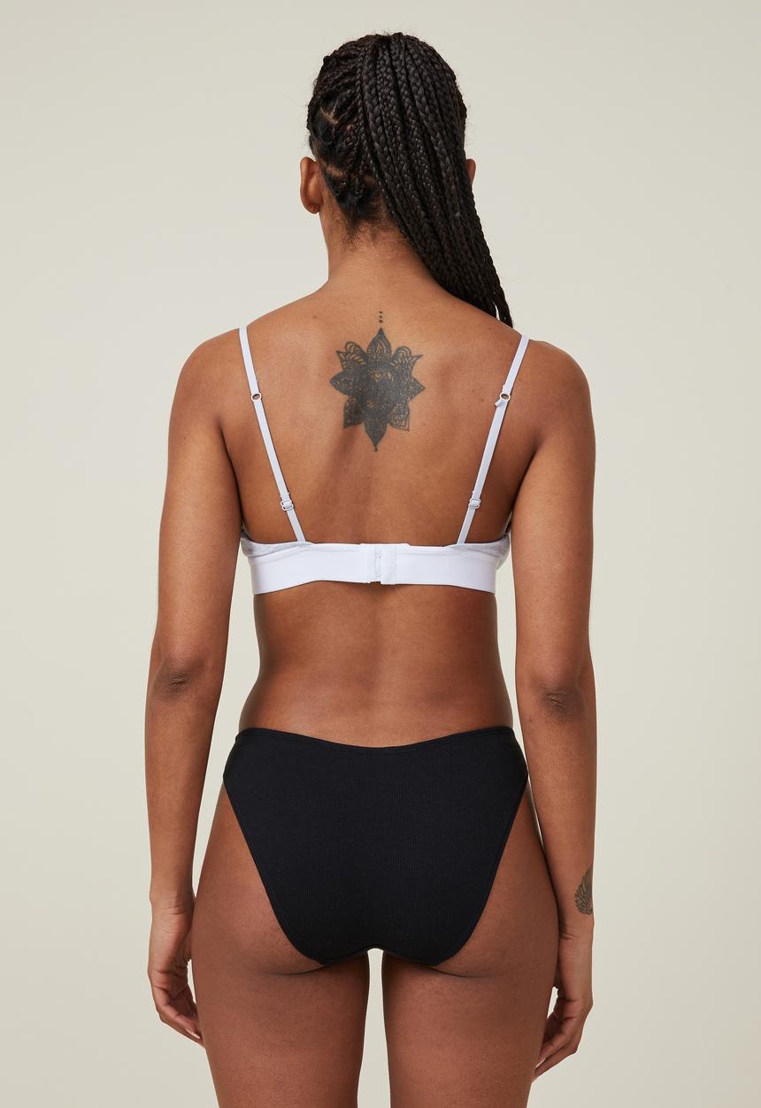 Cotton On - Organic cotton rib bikini brief - black
