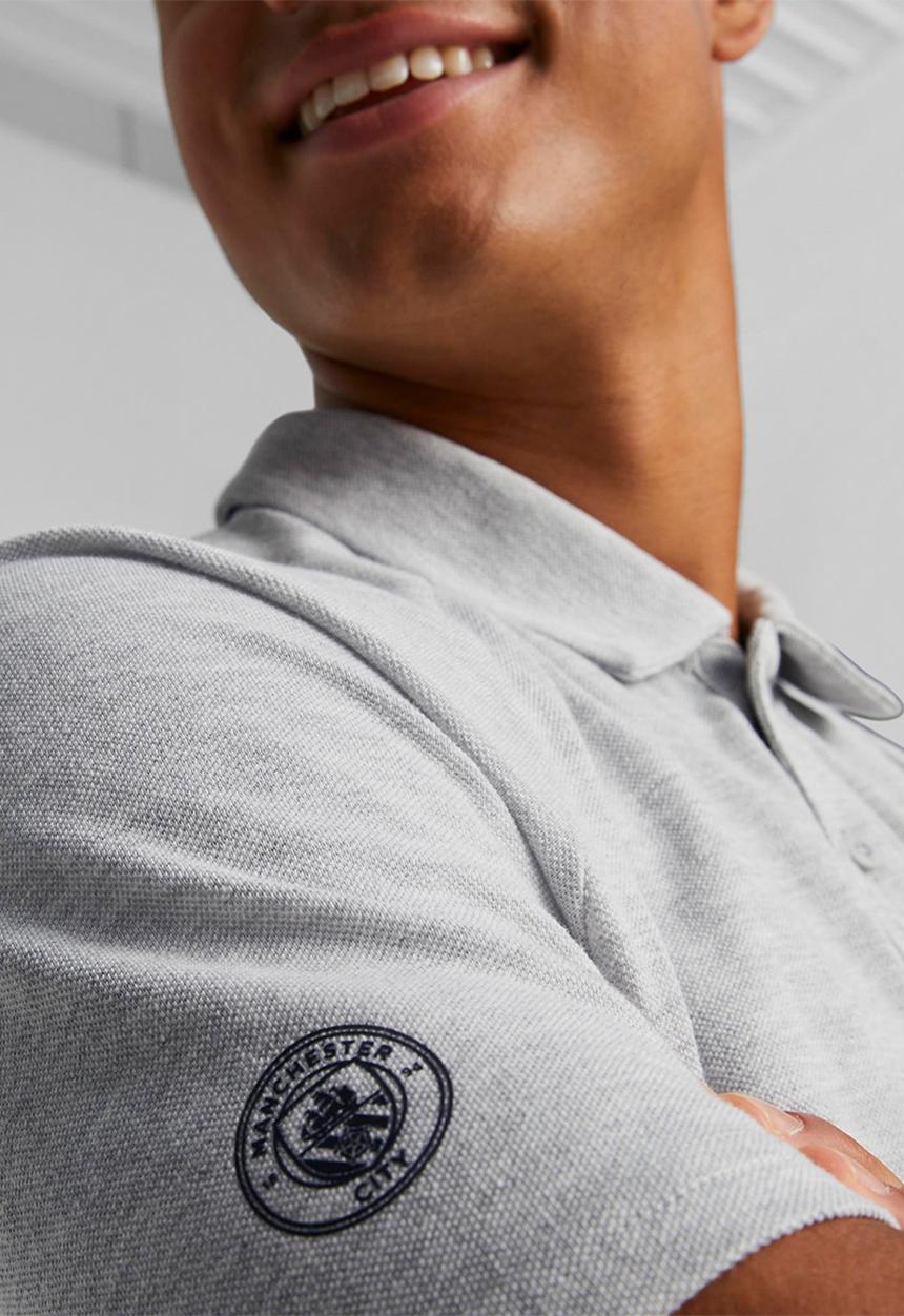 PUMA - Mcfc casuals polo - light gray heather & parisian night