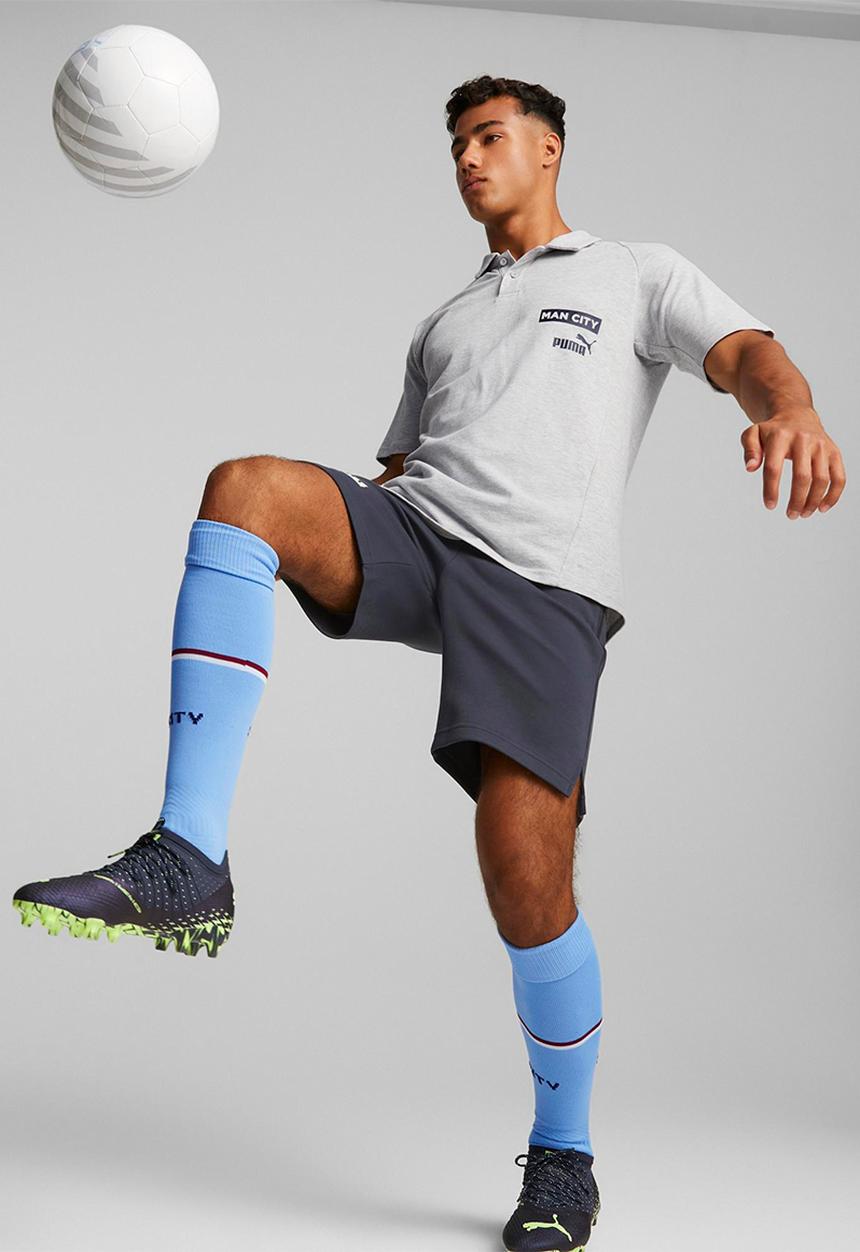 PUMA - Mcfc casuals polo - light gray heather & parisian night