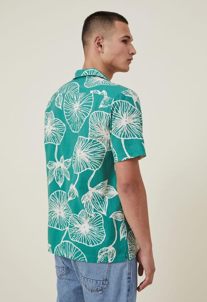 Cotton On - Riviera short sleeve shirt - green floral