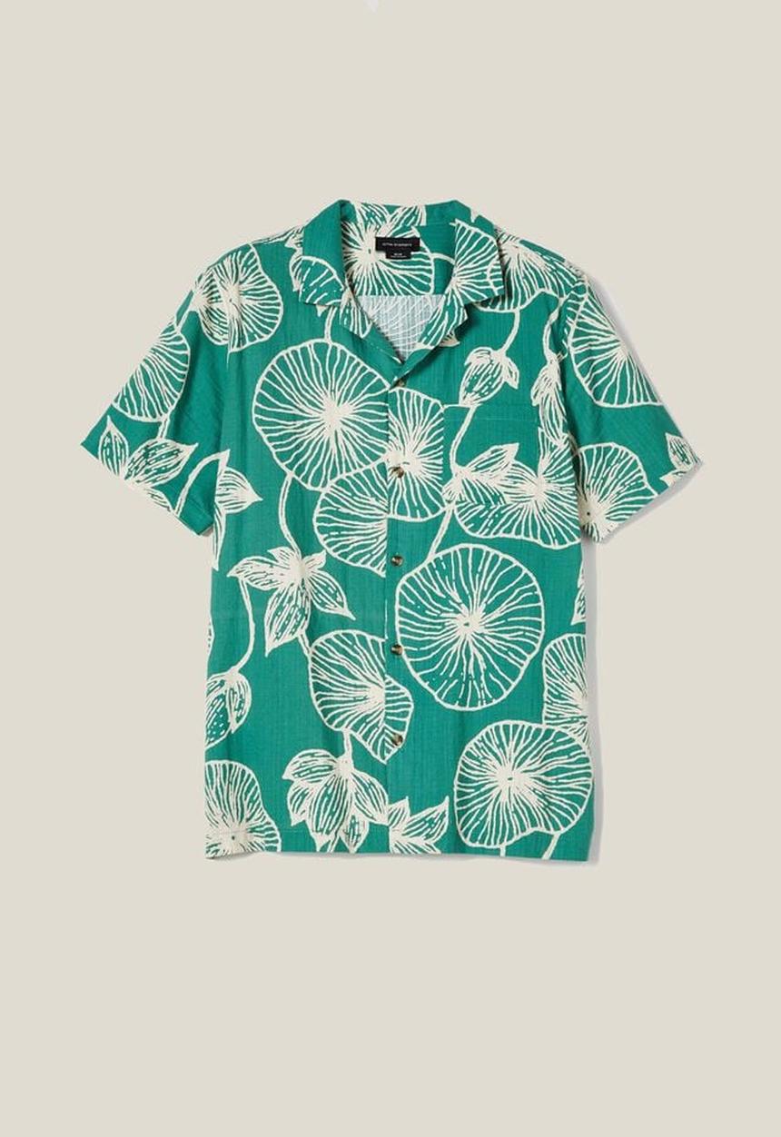 Cotton On - Riviera short sleeve shirt - green floral
