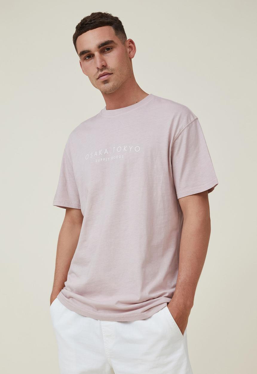 Cotton On - Easy T-shirt - dusty blossom/osaka tokyo