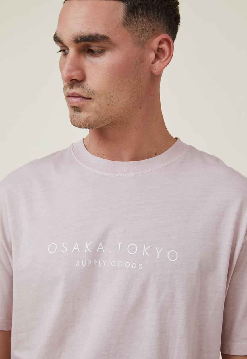 Cotton On - Easy T-shirt - dusty blossom/osaka tokyo