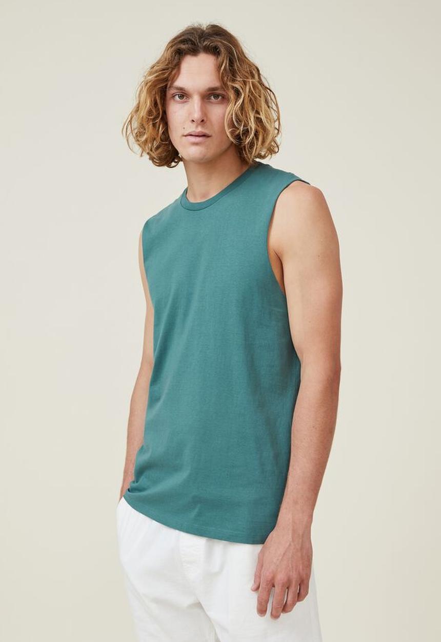 Cotton On - Organic muscle - wash forest
