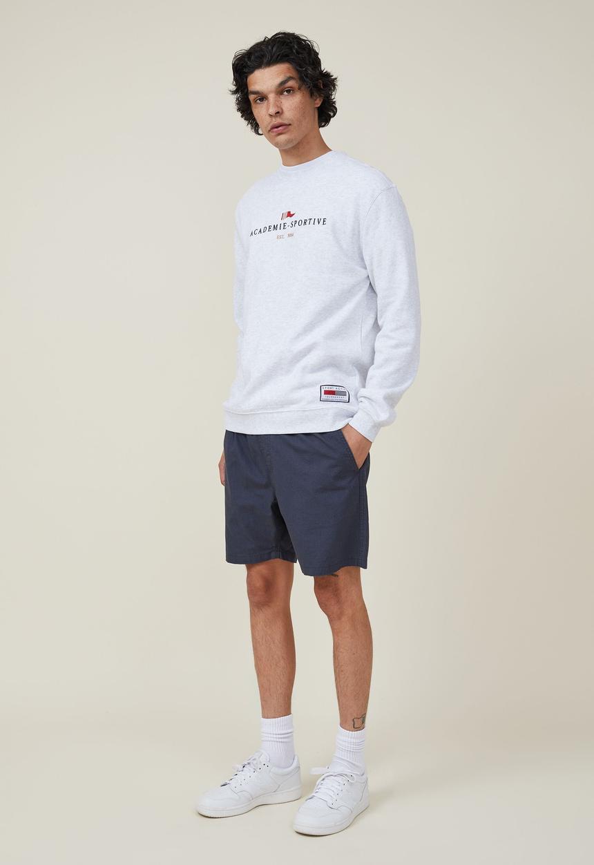 Cotton On - Graphic crew fleece - athletic marle/academie sportive
