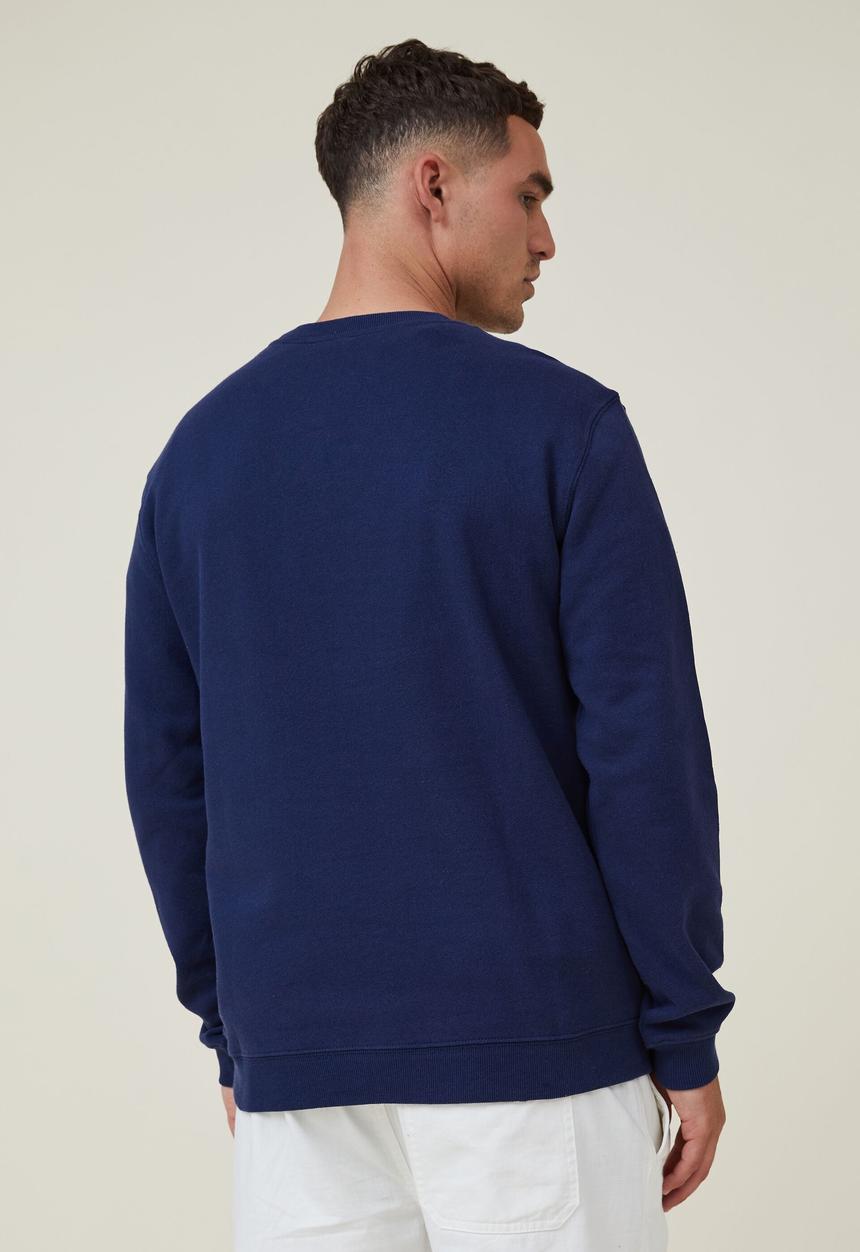 Cotton On - Graphic crew fleece - indigo/sport active