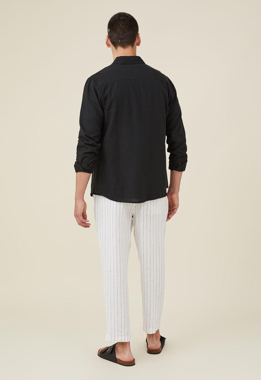 Cotton On - Linen pant - white thin stripe