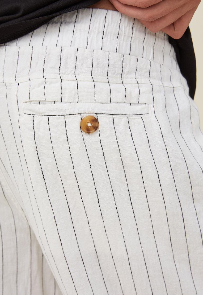Cotton On - Linen pant - white thin stripe