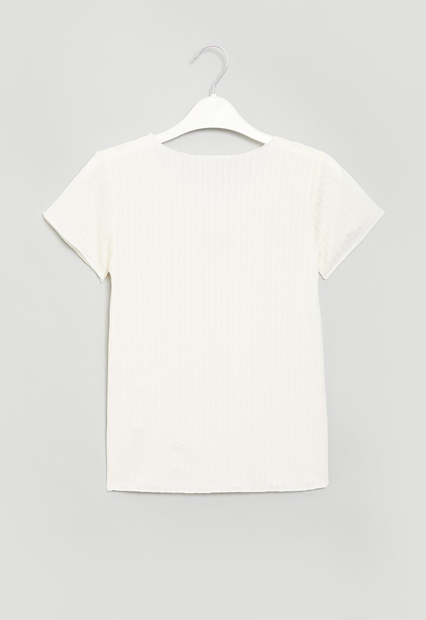 Pop Candy - Girls lettuce tee - white