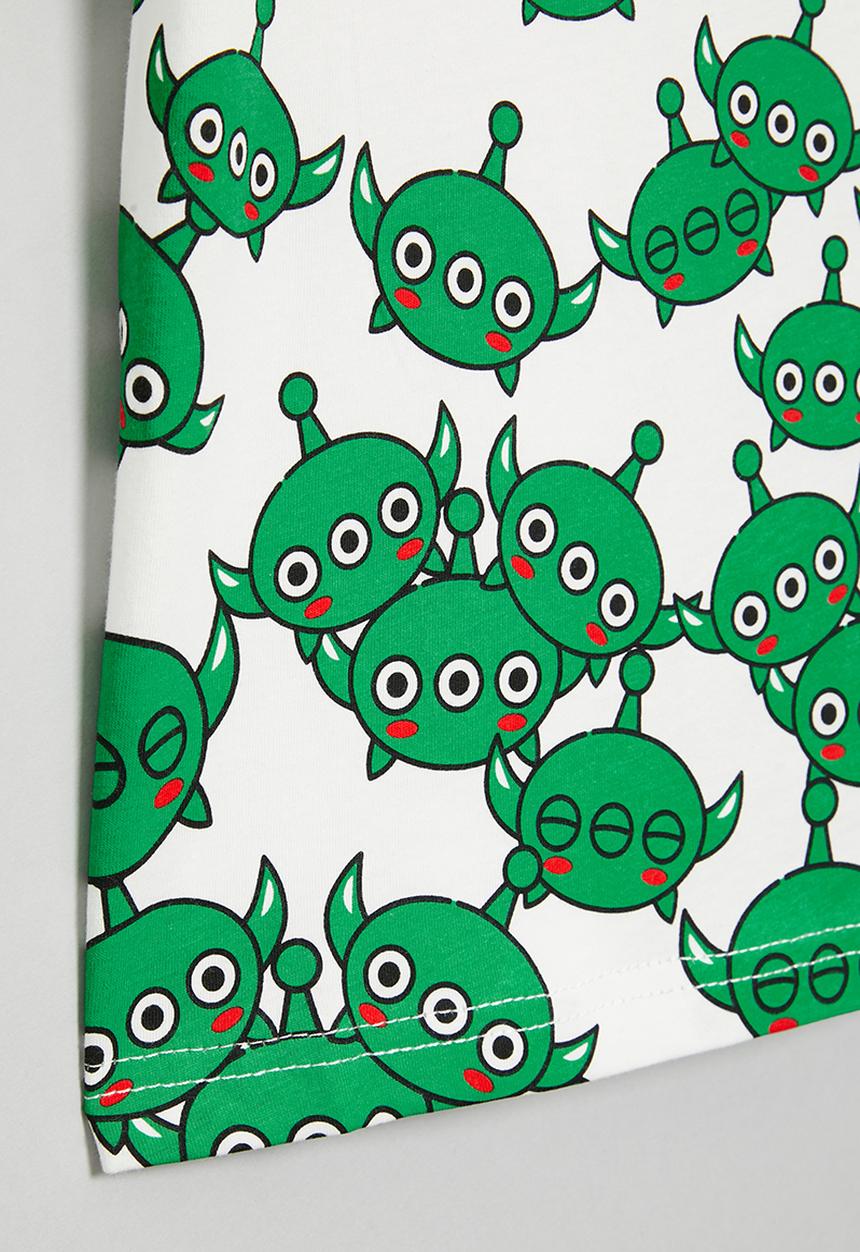 Pop Candy - Printed tee - white & green
