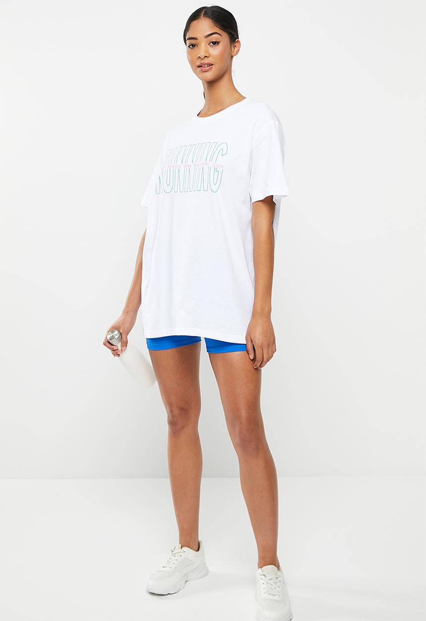 Cotton On - Active graphic T-shirt - white & running club