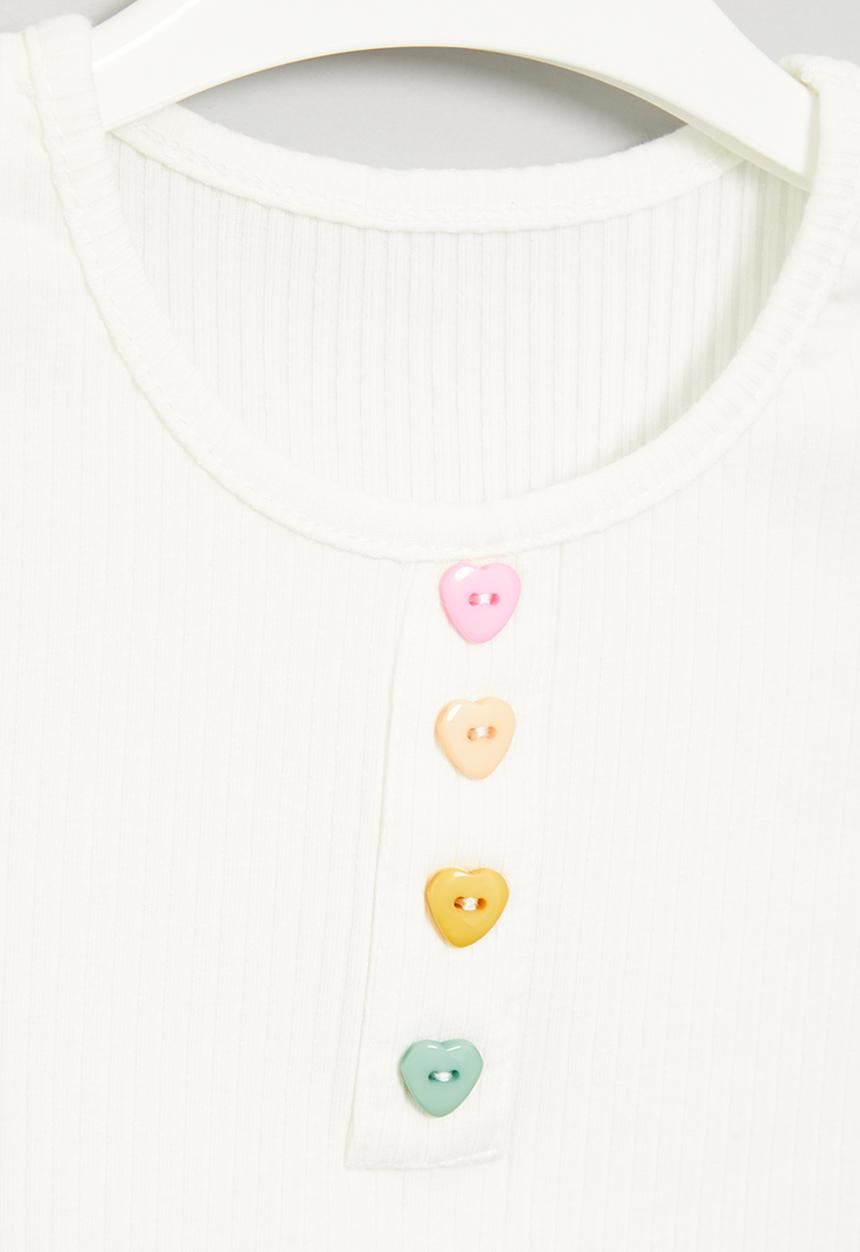 Pop Candy - Girls rib tank top - white