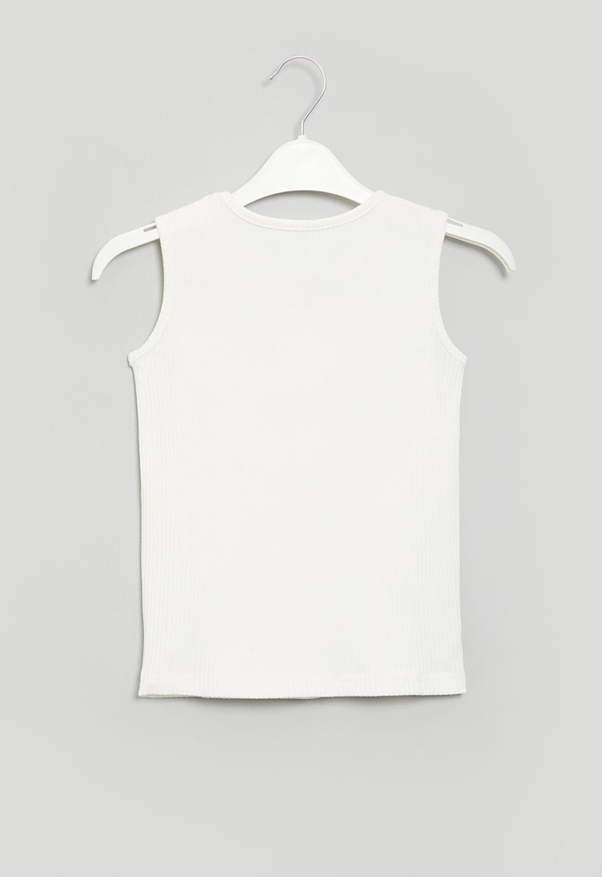 Pop Candy - Girls rib tank top - white