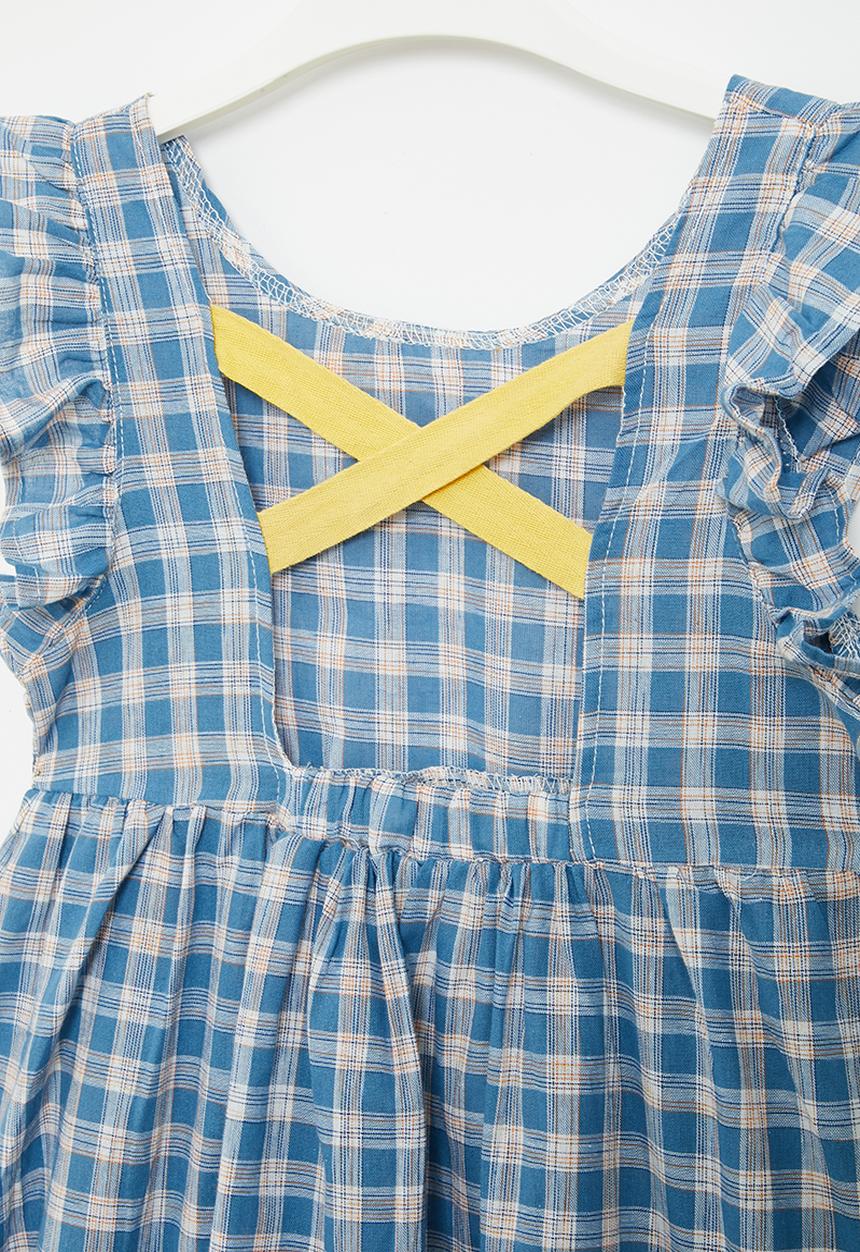 Pop Candy - Check dress - blue