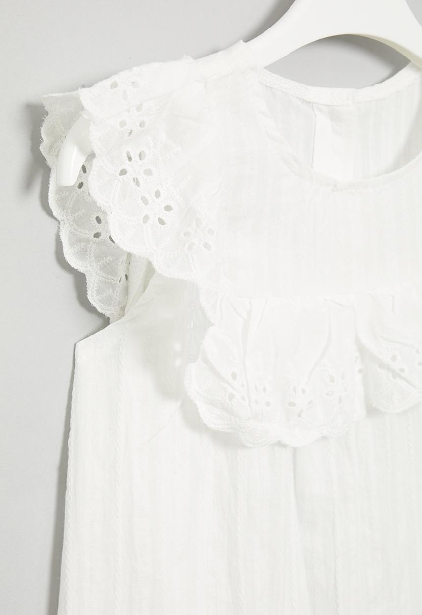 Pop Candy - Embroidered top - white