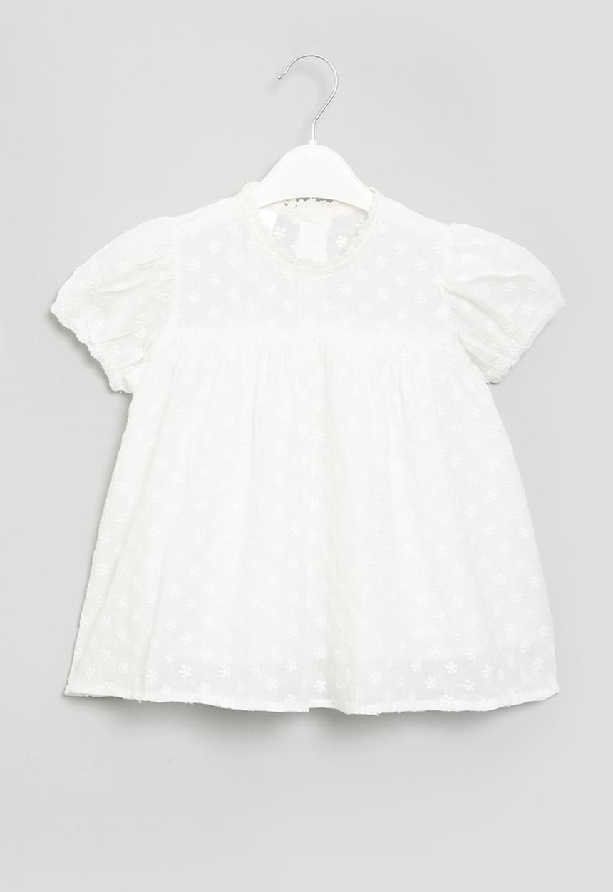 Pop Candy - Kids puff sleeve dress - white