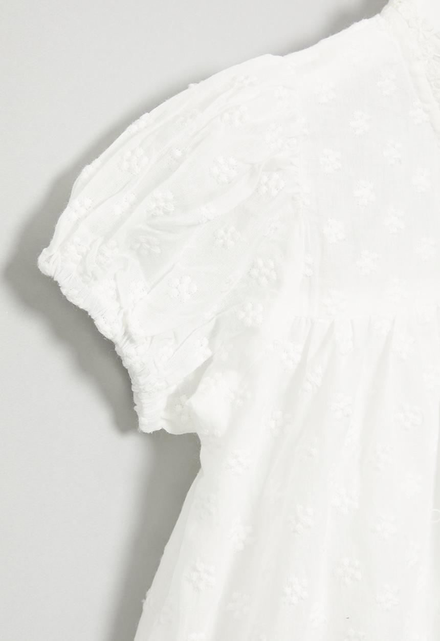 Pop Candy - Kids puff sleeve dress - white